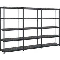 Berkfield Home Storage Shelf 5-Tier Black 255x40x185 cm Plastic | Size: 255 x 40 x 185 cm