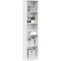 Bookcase High Gloss White 40x24x176 cm Engineered Wood