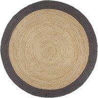 Handmade Rug Jute with Dark Grey Border 240 cm