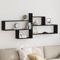 Berkfield Home Wall Shelf Black Oak 167.5x18x68 cm Engineered Wood