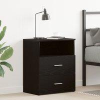 Berkfield Home Black Oak Nightstand 50x32x60cm Made from Engineered Wood | Size: 50 x 32 x 60 cm