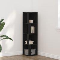 Berkfield Home Bookshelf Black Oak 33x33x132 cm Engineered Wood | Size: 33 x 33 x 132 cm
