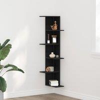 Berkfield Home Wall Corner Shelf Black Oak 36, 5x36, 5x140 cm Engineered Wood