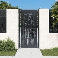 Berkfield Home Garden Gate Anthracite 105x180 cm Steel Bamboo Design