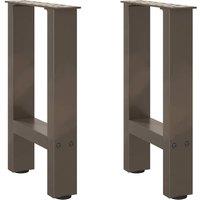 Berkfield Home Coffee Table Legs Natural Steel 2 pcs 38x(42-43) cm Steel in Grey