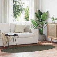 Berkfield Home HUARTE' Forest Green Oval Rug 100x200 cm | Size: Medium