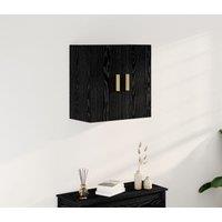 Berkfield Home Black Oak Wall Cabinet - 60x30x60 cm, Made from Engineered Wood | Size: 60 x 30 x 60 cm
