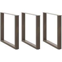 Berkfield Home Coffee Table Legs U-Shaped 3 pcs Natural Steel 80x(72-73) cm Steel in Brown