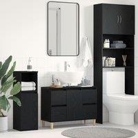 Berkfield Home Sink Cabinet Black Oak 80x33x60 cm Engineered Wood | Size: 80 x 33 x 60 cm