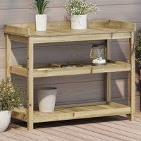 Berkfield Home Potting Table with Shelves 108x45x86.5 cm Impregnated Wood Pine in Brown