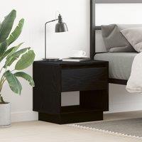 Berkfield Home Bedside Cabinet Black Oak 45x34x48 cm Engineered Wood | Size: 45 x 34 x 48 cm