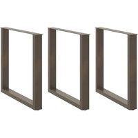 Coffee Table Legs U-Shaped 3 pcs Natural Steel 90x(72-73) cm Steel