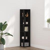 Berkfield Home Corner Cabinet in Black Oak 33x33x164.5 cm Made of Engineered Wood