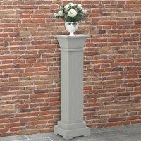 Berkfield Home Classic Square Pillar Plant Stand Grey 17x17x66 cm MDF | Size: 17 x 17 x 66 cm