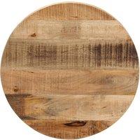 Berkfield Home Table Top 50x3.8 cm Round Solid Wood Rough Mango in Brown