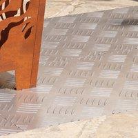 Berkfield Home Aluminum Checker Plates - Set of 4, Non-Slip, 90x40 cm in Silver | Size: Medium