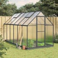 Berkfield Home Greenhouse with Base Frame Anthracite 334x169x202 cm Aluminium | Size: 334 x 169 x 202 cm