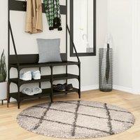 Shaggy Rug PAMPLONA High Pile Modern Beige and Anthracite £ 120 cm