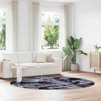 Berkfield Home Shaggy Rug High Pile NAVARRA Dark Grey 240x240 cm Polyester | Size: Medium