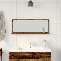 Berkfield Home Bathroom Mirror Old Wood 90x10.5x37 cm Engineered Wood in Brown
