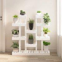 Berkfield Home Plant Stand White 104.5x25x109.5 cm Solid Wood Pine