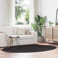 Berkfield Home HUARTE' Black Oval Rug 160x230 cm | Size: Medium