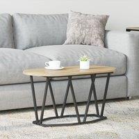 Berkfield Home Coffee Table in Sonoma Oak - 80x40x40.5 cm - Made of Engineered Wood & Metal in Beige