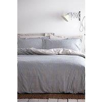Yard Hebden Striped 100% Cotton Duvet Cover Set in Navy | Size: Super King