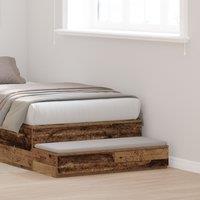 Berkfield Home Bed Drawers in Old Wood - 100x36.5x16.5 cm, Made from Engineered Wood in Brown | Size: 100x36.5x16.5 cm