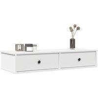 Berkfield Home Wall Shelf with Drawers White 100x37.5x19 cm Engineered Wood