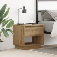 Berkfield Home Bedside Cabinet Artisan Oak 45x34x46 cm Engineered Wood in Brown | Size: 45 x 34 x 46 cm