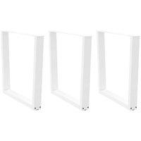 Berkfield Home Dining Table Legs V-Shape 3 pcs White 90x(72-73.3) cm Steel