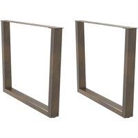 Berkfield Home Dining Table Legs V-Shape 2 pcs Natural Steel 100x(72-73.3) cm Steel in Brown