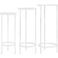 Berkfield Home Plant Stand Set 3 Pieces Vintage Style Metal Antique White