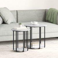 Berkfield Home Side Table 2 pcs Grey Sonoma Engineered Wood & Metal