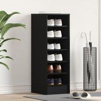Berkfield Home Shoe Cabinet in Black Oak - 31.5 x 35 x 90 cm Made from Engineered Wood