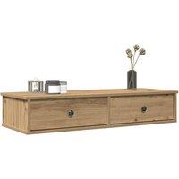 Berkfield Home Wall Shelf with Drawers Artisian Oak 100x37.5x19 cm Engineered Wood in Brown