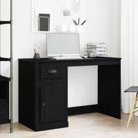 Berkfield Home Desk with Storage Black Oak 50x115x75 cm Engineered Wood | Size: 50 x 115 x 75 cm