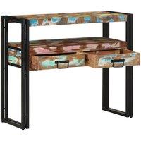 Berkfield Home End Tables Multicolour 90x33x75 cm Solid Reclaimed Wood&Metal in Brown | Size: 90 x 33 x 75 cm
