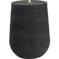 Primrose Mares Ridged Outdoor Water Feature with LED Lights 53cm in Grey