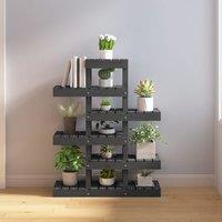 Berkfield Home Plant Stand Grey 85x25x109.5 cm Solid Wood Pine