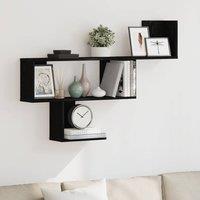 Berkfield Home Wall Shelf Black Oak 100x15x70 cm Engineered Wood | Size: 100 x 15 x 70 cm