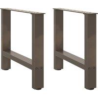 Berkfield Home Coffee Table Legs Natural Steel 2 pcs 60x(42-43) cm Steel in Grey