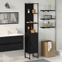 Berkfield Home Bathroom Cabinet Black Oak 33x33x185, 5 cm Engineered Wood