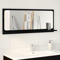 Berkfield Home Black Oak Bathroom Mirror - 90x10.5x37 cm, Made from Engineered Wood | Size: 90x10.5x37 cm
