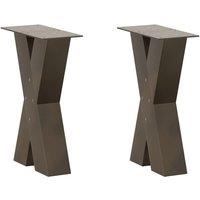 Berkfield Home Coffee Table Legs X-Shaped 2 pcs Natural Steel 38x(42-43) cm Steel in Brown