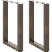 Berkfield Home Coffee Table Legs U-Shaped 2 pcs Natural Steel 70x(72-73) cm Steel in Brown