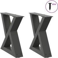 Berkfield Home Coffee Table Legs 2 pcs Anthracite 30x(30-31.3) cm Steel