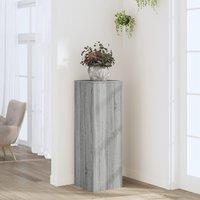Berkfield Home Plant Stand Grey Sonoma 33x33x100 cm Engineered Wood | Size: 33 x 33 x 100 cm