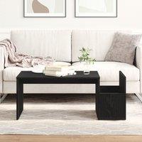 Berkfield Home Black Oak Coffee Table - 90x45x35 cm - Made of Engineered Wood | Size: 90 x 45 x 35 cm
